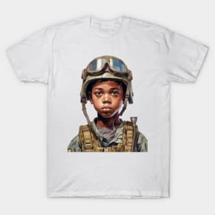 Military Minded Street Soldier Urban Warrior Black Boy T-Shirt